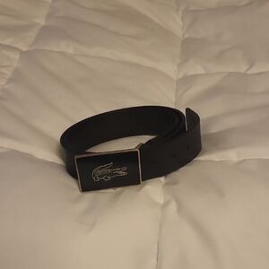 Lacoste Black Belt with Crocodile Logo